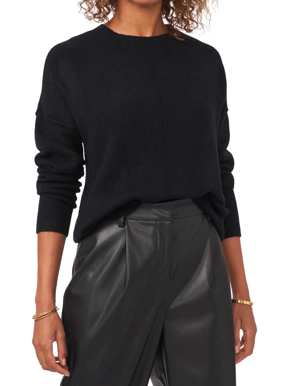Vince Camuto Black Crewneck Sweater